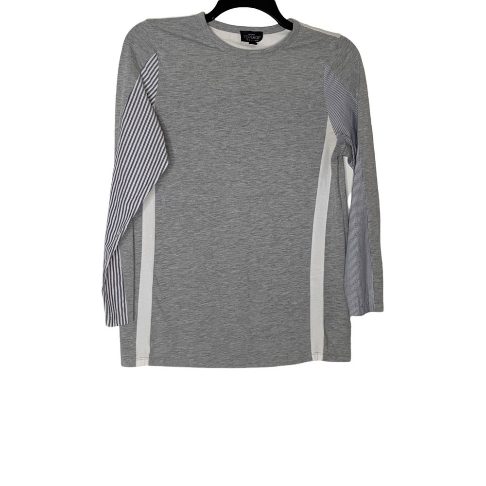 TOPSHOP grey maternity blouse with crew neckline. Size 6 - Picture 1 of 5